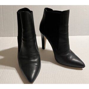 Ava & Aiden size 9-pointed black soft leather boots high heel slip on casual